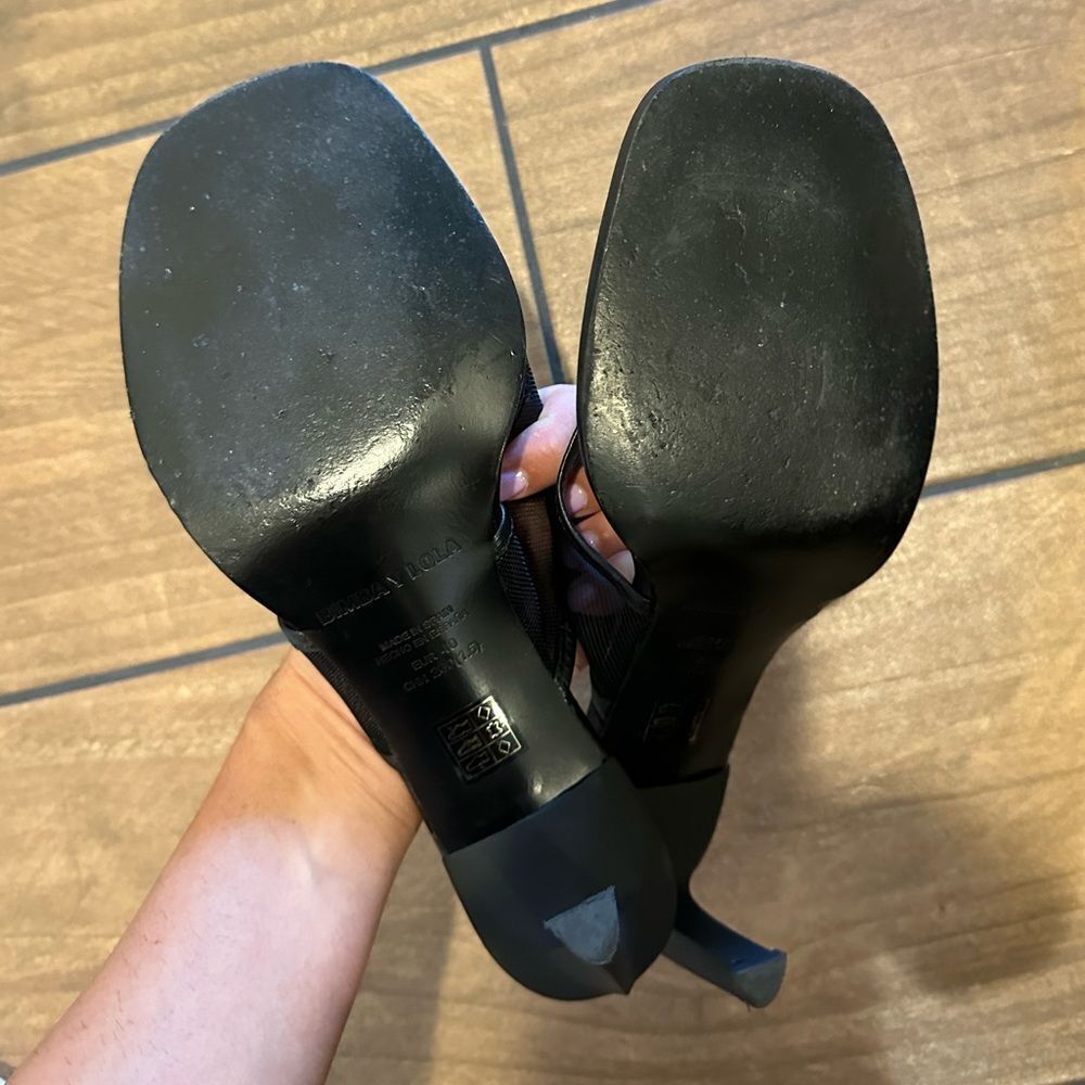 Bimba Y Lola mesh-strap high heel leather sandals - Picture 3 of 5